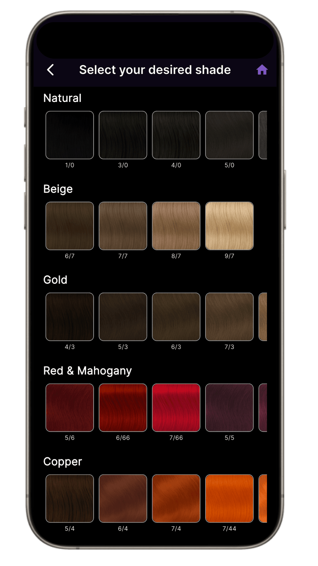 Color Shade Selection